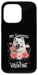 Coque pour iPhone 13 Pro Roses Flowers Valentine's Day Samoyed Dog Sammies