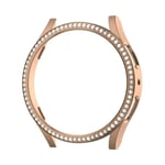 Case för Samsung Galaxy Watch 6 5 4 40 mm 44 mm case PC enkelrads diamantbelagt glänsande cover stötfångare utan glas Rose gold Galaxy Watch6 40mm