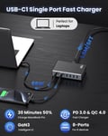 200 W USB C -laturi, 8-porttinen GaN III USB C -liitäntä QC4.0+PD-pikalaturi 65 W USB C kannettavan tietokoneen laturin virtalähde MacBook Prolle/Airille, iPhonelle, Samsung Galaxylle ja muille