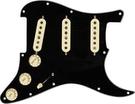 Fender Pickguard Strat Pickguard Strat Personnalisé Fat 50 - S/S/S - Parchemin Blanc 0992340506 Noir