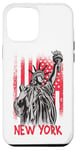 Coque pour iPhone 12 Pro Max New York Statue de la Liberté Drapeau USA Big Apple NYC