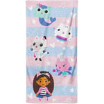 Gabby's Dollhouse Beach Bath Towel for Kids 100% Cotton Stripe Pandy Paw Mercat