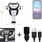 Car holder air vent mount for Motorola E6s + CHARGER Smartphone