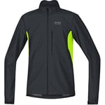 GORE WEAR Homme Veste de cyclisme, légère, Coupe-vent, GORE WINDSTOPPER, Taille S, Noir/Jaune Fluo, JWELMZ990803