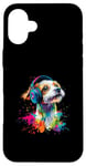 iPhone 16 Plus Artistic Colorful Jack Russell Terrier Headphones Dog Jacky Case