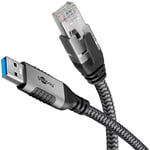 goobay 70695 Câble USB-A vers RJ45 Ethernet CAT 6 pour une connexion Internet filaire stable avec routeur/modem/commutateur réseau/remplace l'adaptateur USB vers RJ45/1 Gbits/15 m