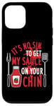 Coque pour iPhone 12/12 Pro Barbecue humoristique It's No Sin To Get My Sauce On Your Chin