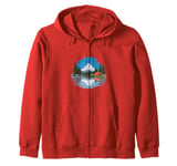 Scenic Mountain Camping Nature Adventure Zip Hoodie