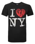 Junk Food Clothing I Love N Y Distressed Graphic Mens Small Short Sleeved T-Shir