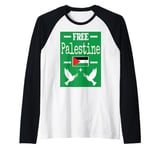 Beautiful Design Flag of Palestine Free Palestinian Pride Raglan Baseball Tee