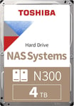 4TB N300 NAS 3.5¿¿ SATA Internal Hard Drive. 24/7 Operation, Supports 1-8 bay systems, 128MB Cache, 180TB/Year workload, 3yr Warranty (HDWQ140UZSVA).