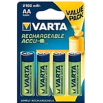 Pack 4 uppladdningsbara batterier R06 Aa 2100mah 1,2v Nimh Bl4 Varta 56616 Aa2100 / bl4 / 56616