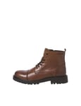 JACK & JONES Homme Jfwtremor Bottes en Cuir Sn Bottines à Lacets, Cognac, 40 EU