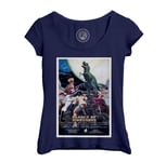 T-Shirt Femme Col Echancré Planet Of Dinosaurs Vieille Affiche De Film Rétro Poster Cinéma Vintage