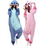 Stitch Pyjamas Anime Cartoon Nattkläder Outfit Jumpsuit_y o Rosa Pink S