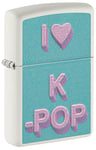 ZIPPO K-Pop Design - White Matte Color Image - Refillable Windproof Lighter in Gift Box