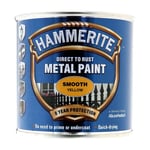 Hammerite Smooth Yellow Paint 250ml Metal Direct To Rust Protection Quick-Drying