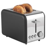 Salter EK3932GRY Opulence 2-Slice Toaster, Defrost, Reheat and Cancel Functions, 6 Levels of Variable Browning Control, Wide Slots, Built-in Cord Storage, Removable Crumb Tray, Soft-Touch Finish