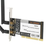 PCI-pöytäsovitin 300 Mbps 802.11bg N langaton WiFi verkkokortti 2 antenni AR9223