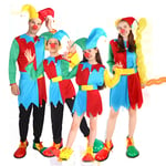 Clown Holiday Costume Set Förälder-Barn Karneval Fest Halloween Pojkar Boys 7-10Years