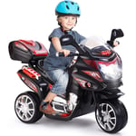 Goplus - Moto Electrique a 3 Roues pour Enfants,Interrupteur au Pied avec Fonction Avant et Arriere, Panneau de Commande avec Sons et Musique,