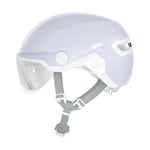 Casque de Ville ABUS HUD-Y ACE - Casque de vélo stylé avec visière et feu arrière LED magnétique et Rechargeable - pour Femmes et Hommes - Noir, Taille M