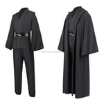 Mub- Obi wan Kenobi Premium Kvalitet Cosplay Kostym Svart Jedi Robe från Star the Wars för Ljussabel Dueling Svart Svart Black XL