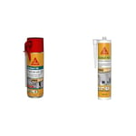 SIKA Boom 128 Tout en un, Mousse polyuréthane expansive Spécial Petit Format & SikaSeal-188 Finition intérieur, Blanc, Mastic acrylique pour joints de finitions, plinthes, calfeutrement