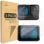 Mr.Shield Screen Protector compatible with GoPro Hero 12 / GoPro Hero 11 / Hero 10 / Hero 9 [Back+Lens+Front] 3-Pack [9 Pcs] [Tempered Glass] [Japan Glass with 9H Hardness]