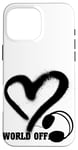 Coque pour iPhone 16 Pro Max Casque Musique Coeur Techno House Amour