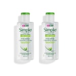 2x Simple Micellar Cleansing Water Hydrates and Gently Removes Make-Up 200ml