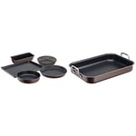 Tefal Perfectbake Set 5 Moules Tarte 30 cm Manqué 24 cm Cake 28 cm Quatre Quarts 26 cm Plaque Pâtisserie 38 x 28 cm Moule à Gâteau Antiadhésif & Success Plat à Four Professionnel Anses Aluminium