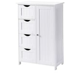 Wyctin - Hofuton Meubles de Rangement avec 4 Tiroirs Commode Armoire Blanche pour Chambre Salle de Bain 603080cm