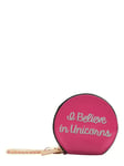 Skinnydip Skinny Dip Pink I Believe In Unicorns Coin Purse Wallet Chain Gold Zip