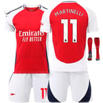 2425 Arsenal Hemmatröja Set No. 7 Saka, No. 8 Odegaard, No. 11 Martinelli och andra vuxen- och barnkläder No.11MARTINELLI S