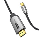 Câble Usb C Vers Hdmi 1,5 M, 4K@60Hz Adaptateur Usb Type C Vers Hdmi [Compatible Thunderbolt 3] Compatible Avec Ipad Pro, Macbook, Mate 20, Galaxy S9/S8, Surface Book 2/Go And More[YIN143227]