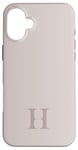 Coque pour iPhone 16 Plus Lettre H Monogramme Initiale H Beige Marron Cadeau pour Elle Femme