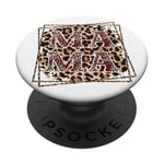 Mama Leopard Print Red Sparkle Mama PopSockets Adhesive PopGrip