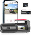 Dash Cam WiFi HD 1080P Caméra Embarquée pour Voiture, Mini Dashcam Avant pour Voiture avec Vision Nocturne Dash Camera, Enregistrement en Boucle, Capteur G Stationnement Mode+ Carte 64GB