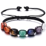 7 Chakra Kristaller Armband Healing Chakra Stone Flätade Ädelsten Armband för kvinnor Yoga Meditation