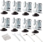 Lot de 8 niveleurs M10 robustes réglables pour pieds de meubles, pieds de nivellement pour tables, avec vis d'installation, étagères pour armoires, établi avec écrous de verrouillage