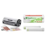 FoodSaver Machine Sous Vide avec compartiment de rangement pour rouleau et cutter, fonction marinade+d’Emballage sous Vide, Rouleaux recyclables
