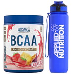 Applied Nutrition Bundle: BCAA Powder 450g + Lifestyle Water Bottle 1000ml | Branched Chain Amino Acids BCAAs Supplement, Intra Workout & Recovery (450g - 32 Servings) (Fruit Burst)