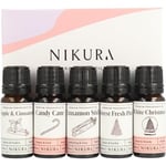 Nikura Christmas Fragrance Oil Gift Set - 5 x 10ml | Perfect for Diffusers for Home, Soap & Candle Making, Wax Melts, Burners | for use in Bath Bombs, Perfume Scents | Vegan & UK Made Essential Oils