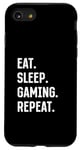 Coque pour iPhone SE (2020) / 7 / 8 Eat Sleep Gaming Repeat Console de jeu et de jeux vidéo