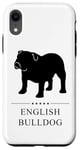 Coque pour iPhone XR Silhouette noire de bouledogue anglais