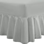 Indus Textiles Valance Frilled Percale Fitted Bed Sheets Grey - King