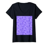 Womens Climbing Vine Leaves In Purple On Lilac V-Neck T-Shirt