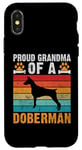 Coque pour iPhone X/XS Fière grand-mère d'une grand-mère Doberman