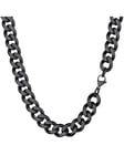 PROSTEEL Collier Homme Chaîne Cubaine Acier Noir 61cm Grosse Maille 12mm Hip Hop Style